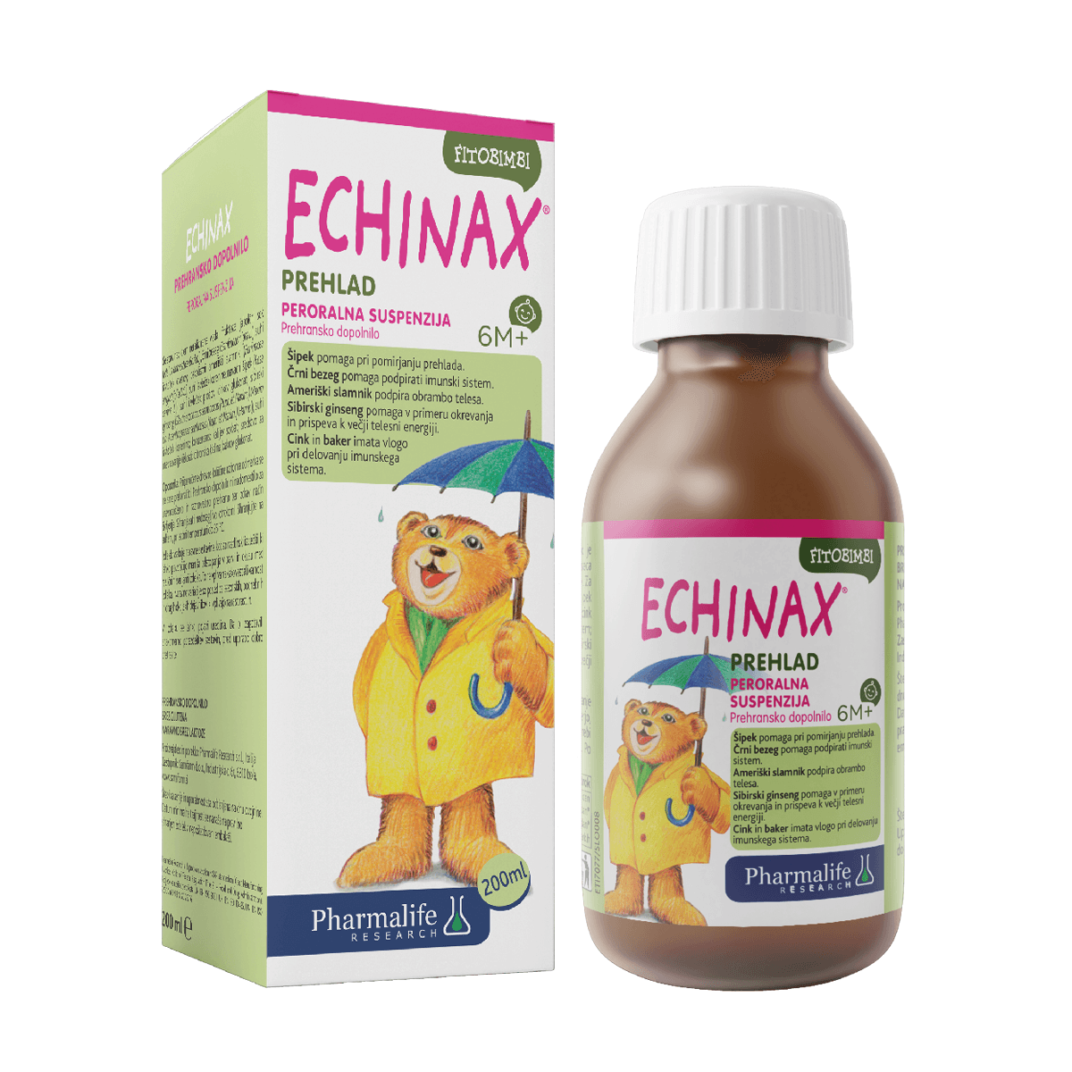 Fitobimbi ECHINAX suspenzija pomiritev prehlada in obramba telesa izdelki