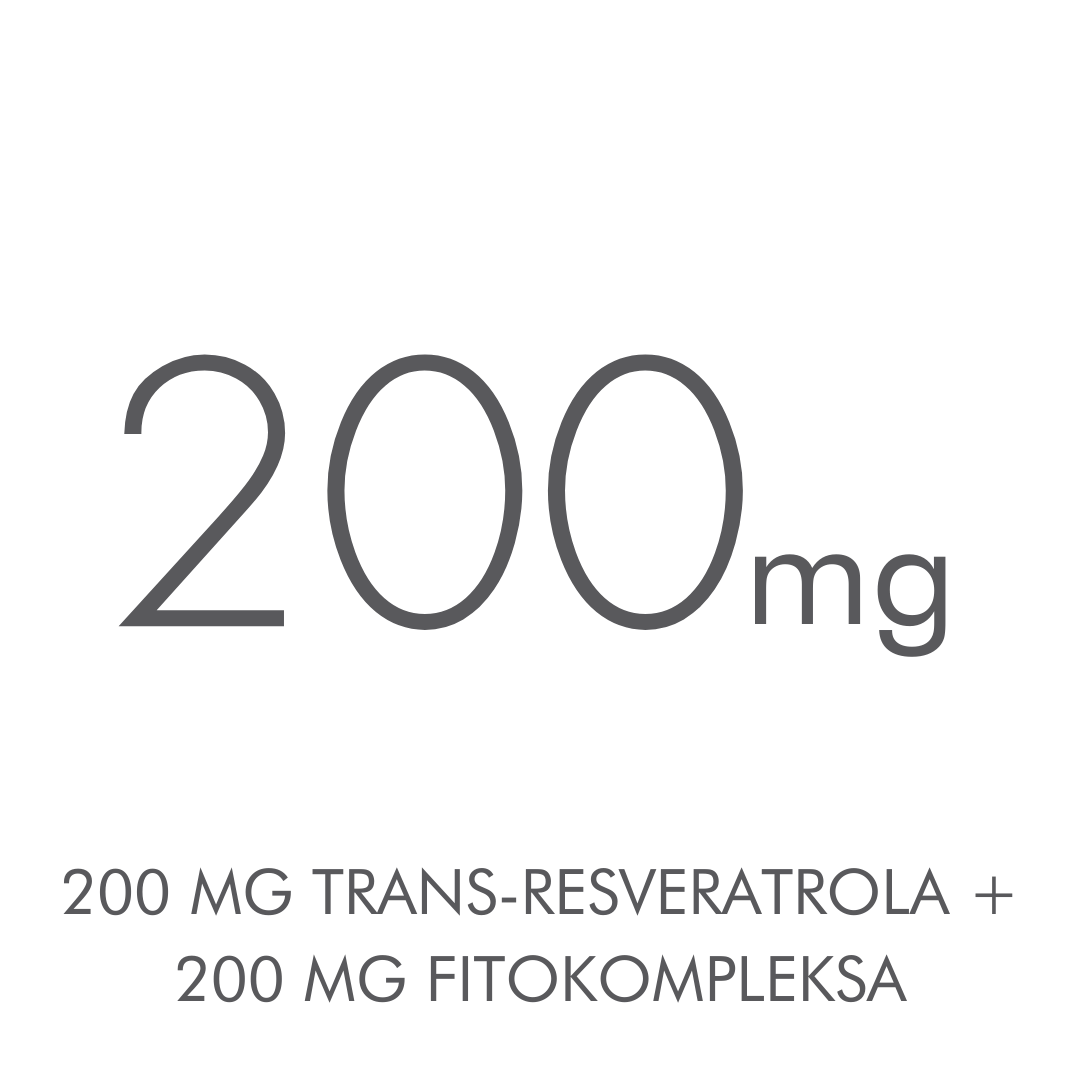 200 mg trans-resveratrola + 200 mg fitokompleksa