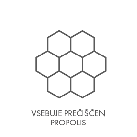Vsebuje (prečiščen) propolis.
