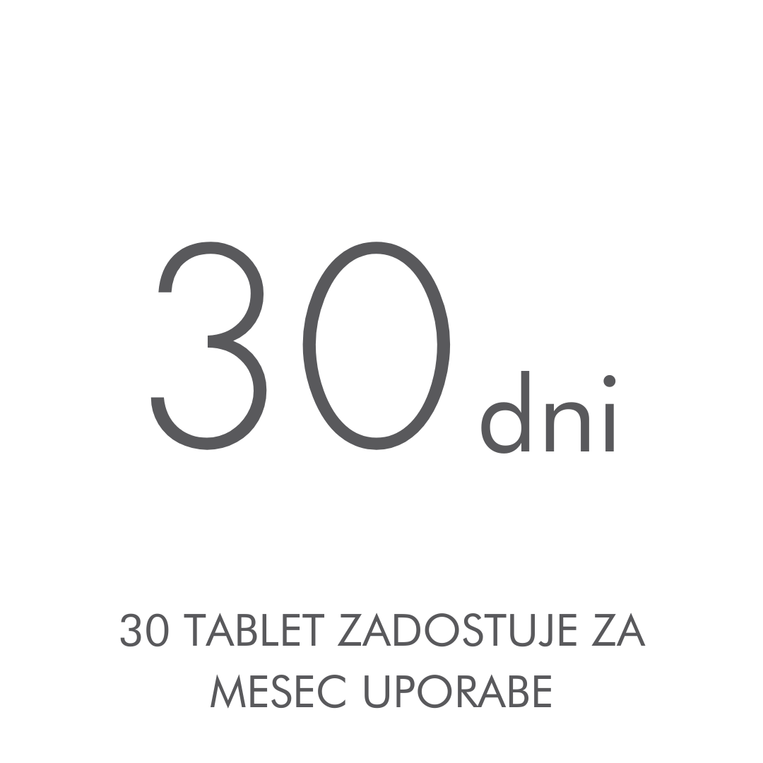 30 tablet zadostuje za mesec uporabe