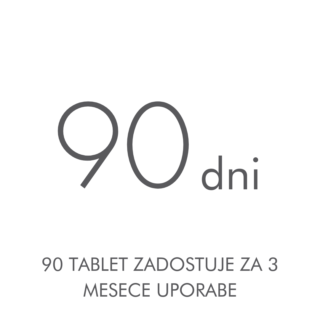 90 tablet zadostuje za 3 mesece uporabe