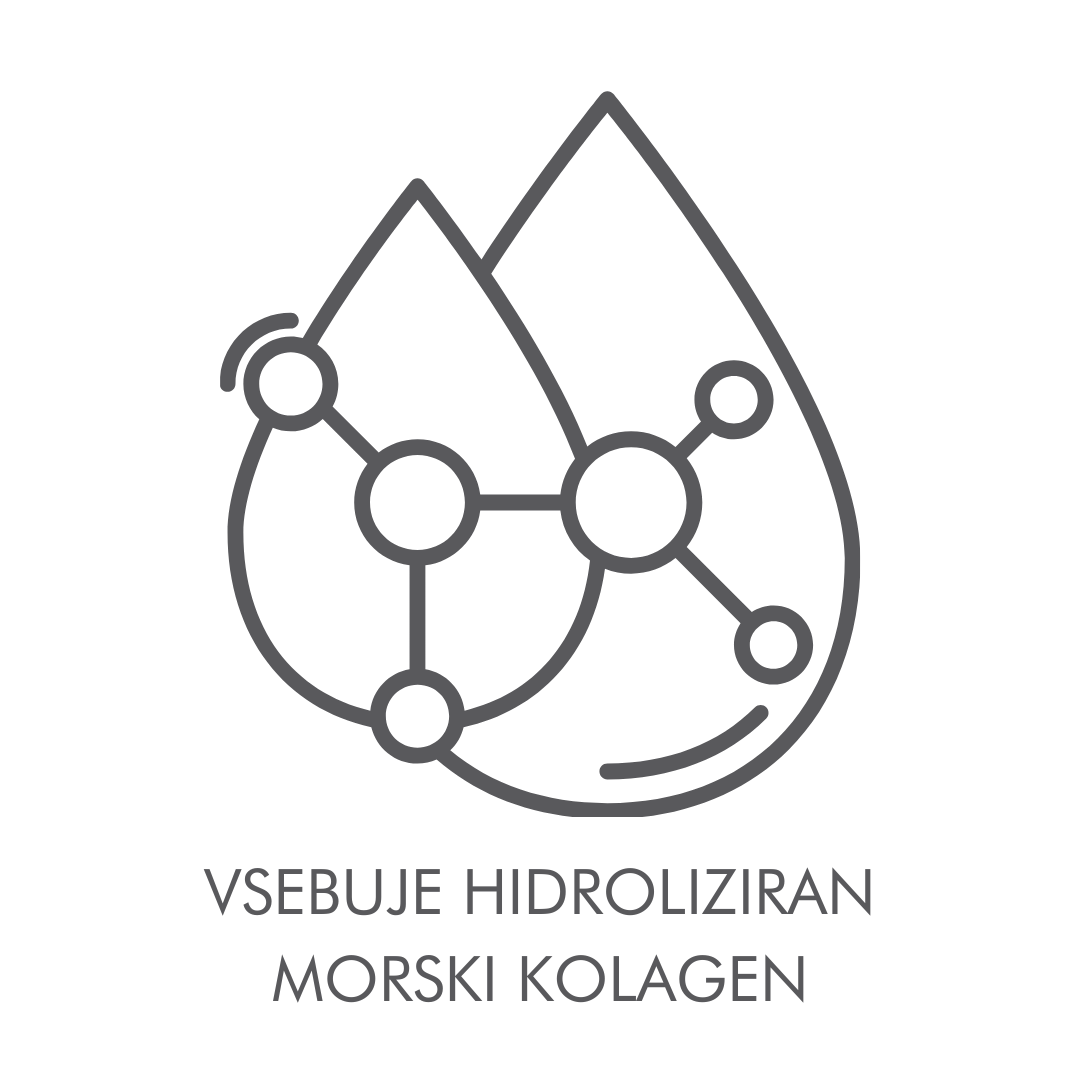 Vsebuje hidroliziran morski kolagen.