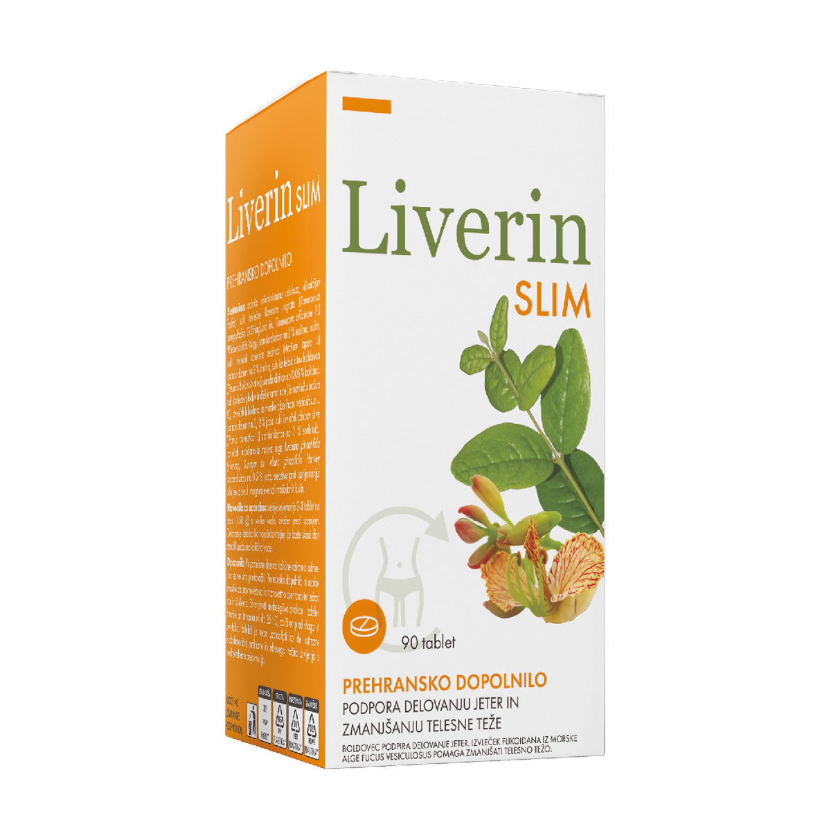 Liverin SLIM - prehransko dopolnilo_ maksimizira izgubo kilogramov, povečuje občutek sitosti in izboljšuje presnovo_embalaža