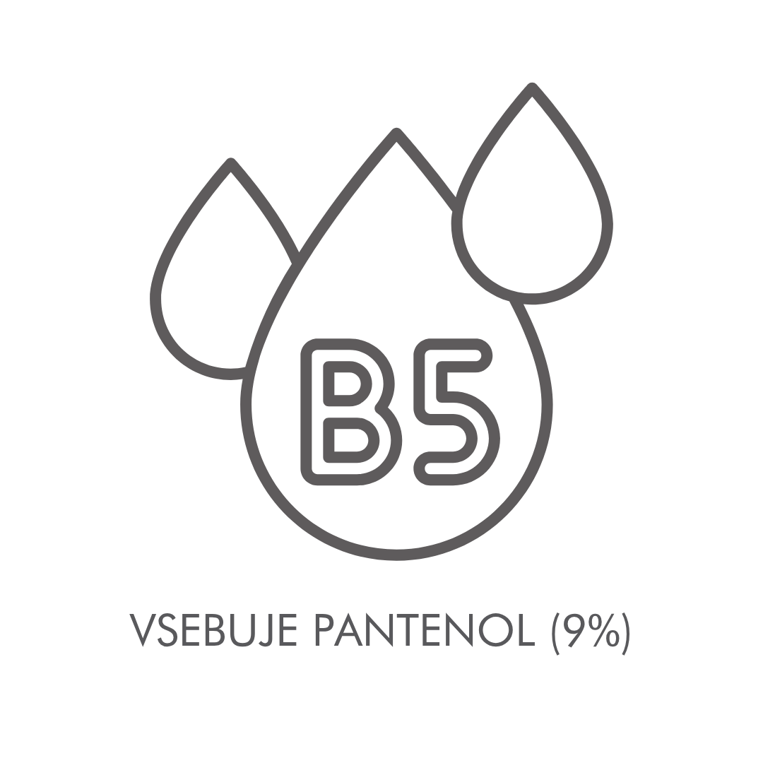 Vsebuje Pantenol (9%).