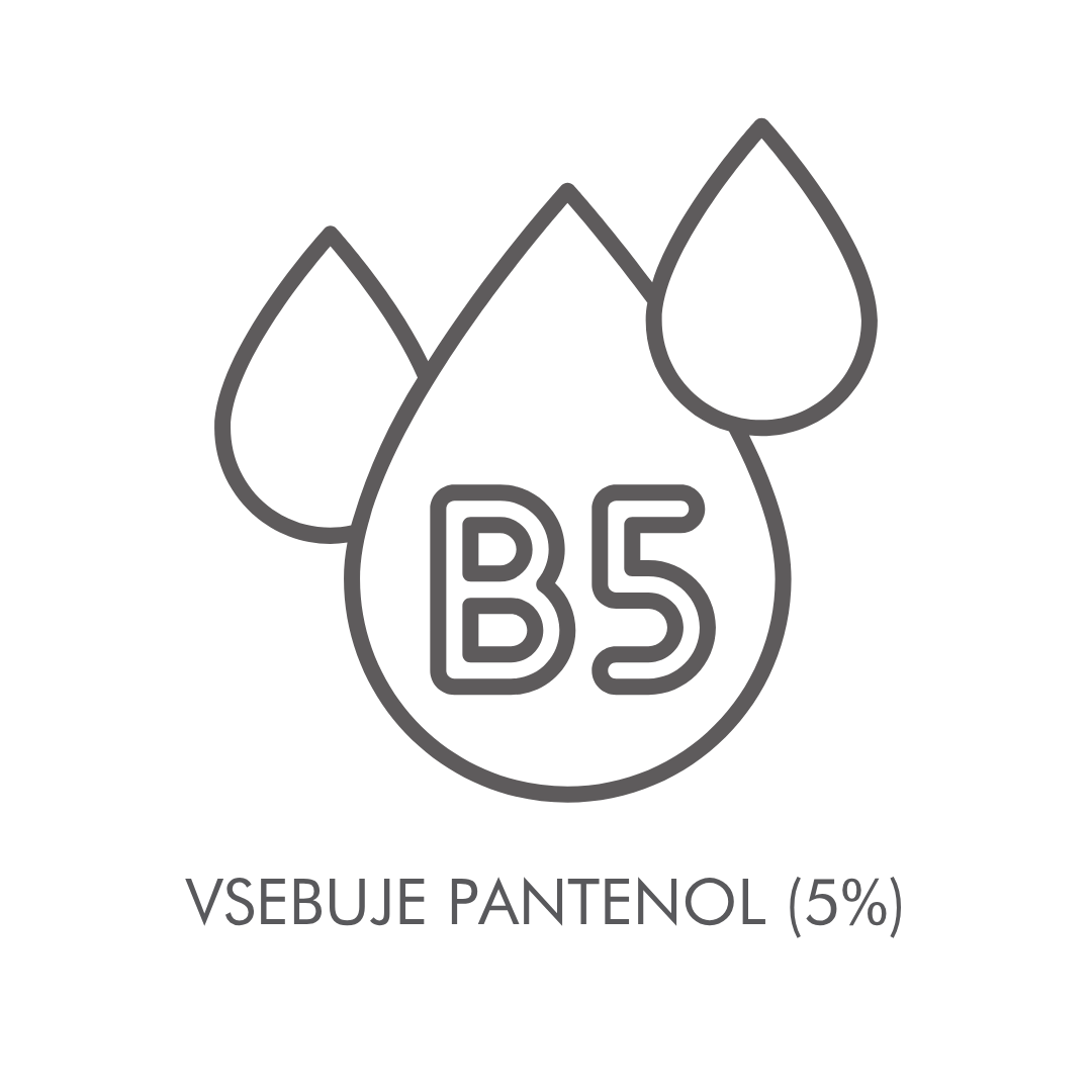 Vsebuje Pantenol (5%).